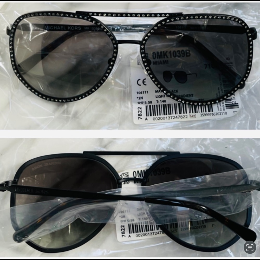 MICHAEL KORS POPULAR RHINESTONE AVIATORS IN SILVER, GOLD, BLACK, WORN ON KYLE R - Picture 7 of 16